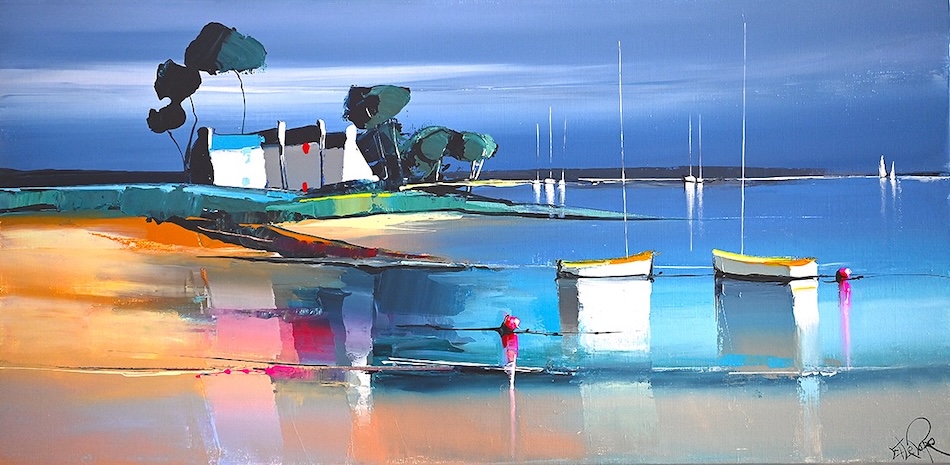 La plage des 2 blanches 40x80 cm