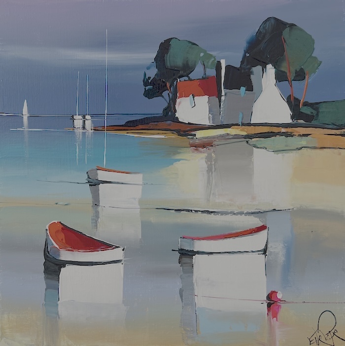 Les 3 barques 40x40 cm