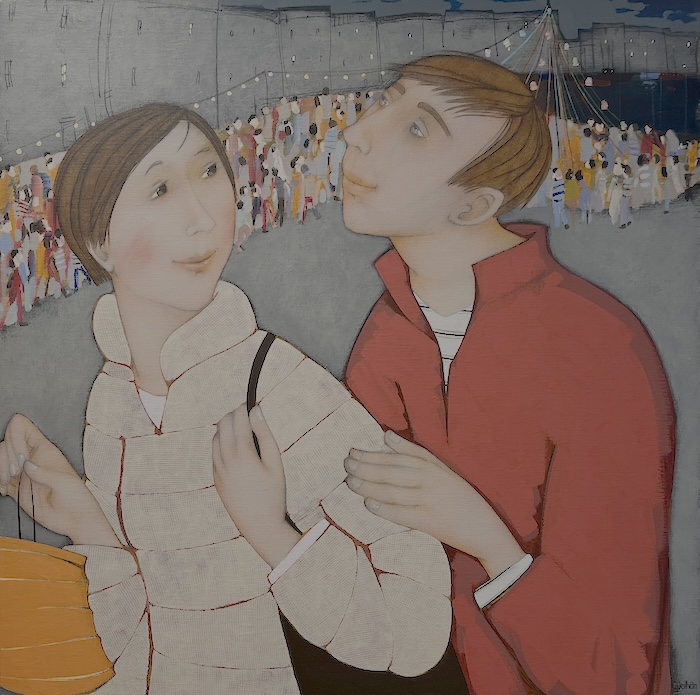 La fête au village 80x80 cm